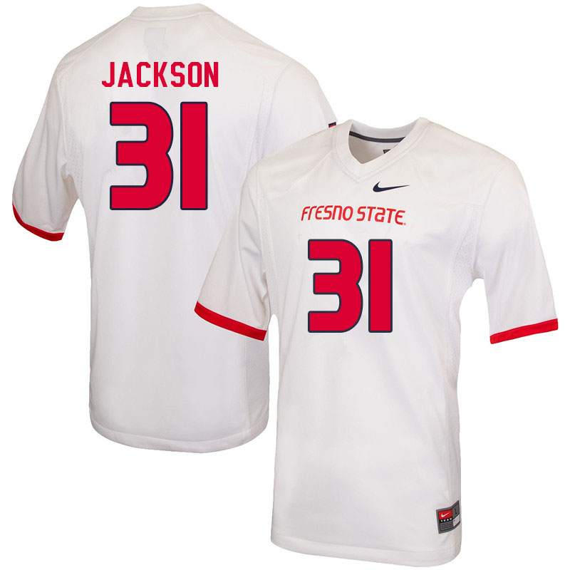 Men #31 Phoenix Jackson Fresno State Bulldogs College Football Jerseys Sale-White
